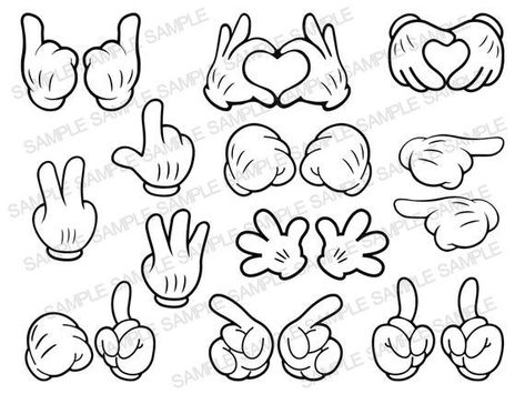 Mickey Mouse Hands Tattoo, Mickey Hands Tattoo, Mickey Mouse Hands, Mouse Drawings, Trace Trace, Mickey Mouse Clipart, Svg Mickey Mouse, Mickey Mouse Svg, Mickey Hands