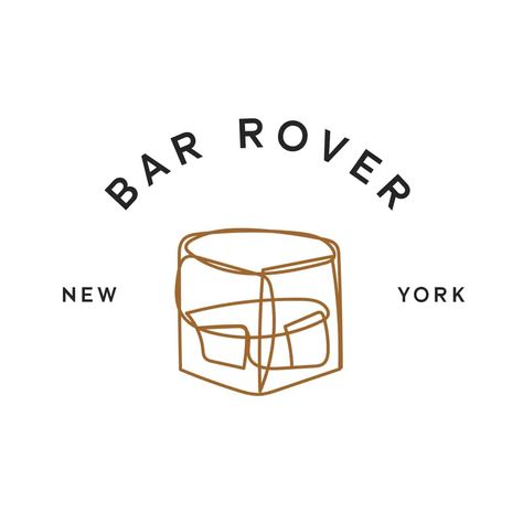 Bar Rover Bar Branding Ideas, Bar Logos Ideas, Bar Logo Design Ideas, Dive Bar Branding, Cocktail Bar Logo Design, Bartender Logo, Bar Branding Identity, Mobile Bartending, Bar Aesthetic