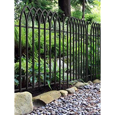 Gothic Fence, Metal Gate Door, Iron Railings Outdoor, Iron Fence Panels, Fence Railing, Fencing Panels, Metal Garden Fencing, Garden Railings, Metal Garden Gates