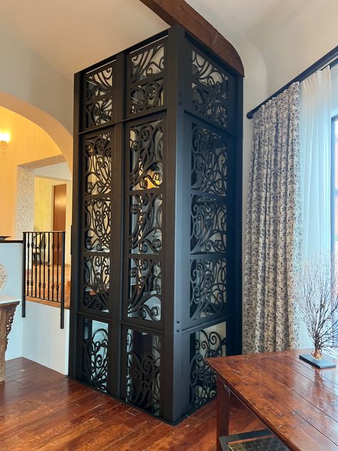 In Home Elevator Design, Glass Elevator Design Interiors, Indoor Elevator, House Elevator, Residential Elevators, Future Mansion, Mansion Decor, Home Elevators, Residential Elevator