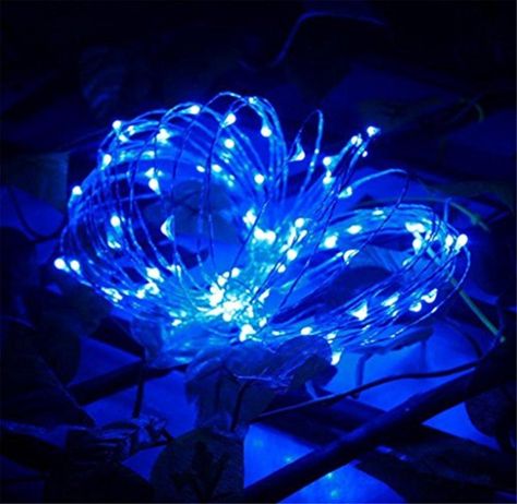 Tosangn 30 LEDs Battery Operated Decoration Xmas 3M String Lights For Party Wedding (Blue) - Brought to you by Avarsha.com Under The Stars Quinceanera Theme, Starry String Lights, Lights Party, White Garland, Copper Wire Lights, Led Rope Lights, Novelty Lights, Xmas Lights, Led Fairy Lights