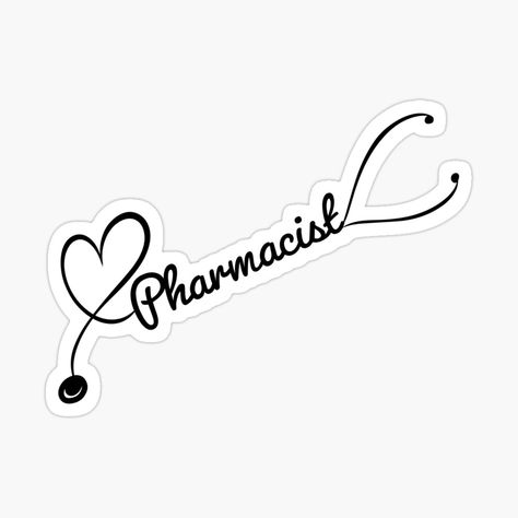 Get my art printed on awesome products. Support me at Redbubble #RBandME: https://www.redbubble.com/i/sticker/Pharmacist-steth-by-Mermaidssparkle/80957330.EJUG5?asc=u Pharmasict Wallpaper, Pharmacist Drawing, Pharmacy Art Design, Pharmacist Wallpaper, Pharmacist Logo, Pharmacist Stickers, Pharmacist Aesthetic, Pharmacist Humor, Pharmacy Icon