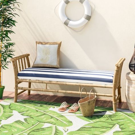 Bay Isle Home Grosvenor Bamboo Patio Daybed with Cushions & Reviews | Wayfair Bamboo Patio, Outdoor Patio Daybed, Wicker Daybed, Circular Patio, Bench Sofa, Wicker Loveseat, Curved Bench, Patio Daybed, Daybed Mattress