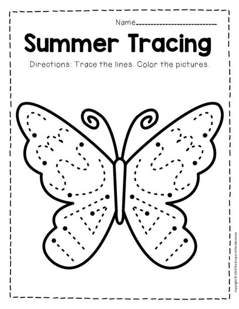 Help your preschooler learn to trace letters, shapes, and numbers with these fun and engaging worksheets. With a variety of themes to choose from, there's sure to be a tracing worksheet that your child will Butterfly Worksheets Preschool, Butterfly Curriculum, Butterfly Preschool Activities, Butterfly Activities For Preschool, Fun Preschool Worksheets, Seasons Preschool, Spring Worksheet, Summer Kindergarten, Tracing Activities