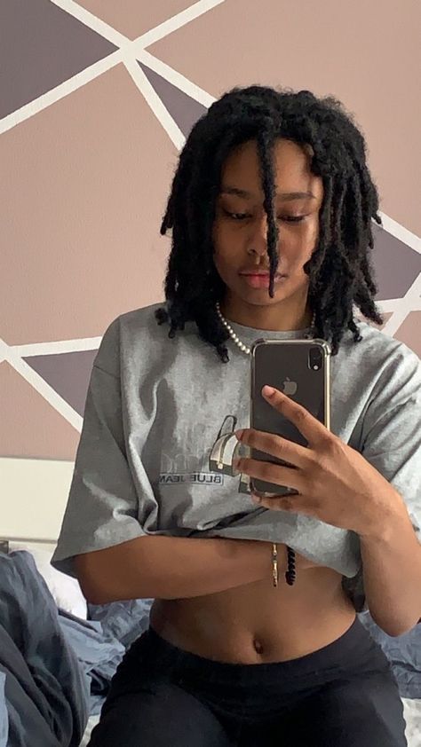 Swole Ricketts, Shoulder Length Locs Styles, Dreads Aesthetic, Short Dreadlocks Hairstyles, Studs With Dreads, Freeform Dreads, Hair Twists Black, Short Dreads, Masc Women