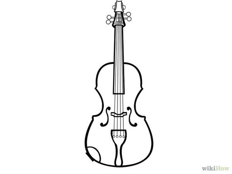 Image titled Draw a Violin Step 14 Violin Drawing, Hello Kitty In Love, Kitty In Love, Illustration Art Inspiration, Drawing Cartoon, Easy Drawing, Music Stuff, Cartoon Drawings, Violin