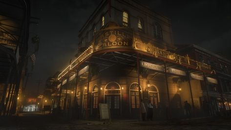 Saint Denis Saloon Annesburg Rdr2, Rdr2 Buildings, Saint Denis Rdr2, Saloon Aesthetic, Rdr2 Scenery, Francine Rivers, Western Saloon, St Denis, Western Town