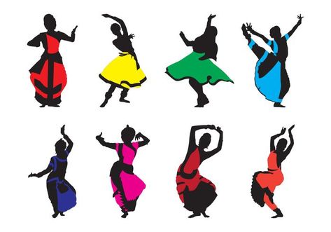 Dancing Clipart, Dance Vector, Dance Logo, Traditional Dance, Indian Dance, School Decorations, Vector Clipart, Free Vectors, Traditional Indian