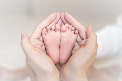 Close up of newborn baby feet on female ... | Premium Photo #Freepik #photo #people #baby #heart #love Newborn Family Photos, Baby Blessing, Baby Legs, Hands Holding, Foto Baby, Holding Baby, Newborn Pictures, Baby Photoshoot