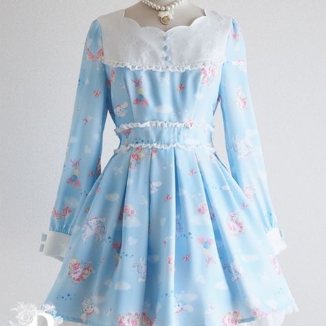 Cinnamoroll Dress, Sanrio Dress, Gyaru Brands, Lisa Dress, Cute Cinnamoroll, Female Outfits, Nice Clothes, Liz Lisa, Dress Size Chart