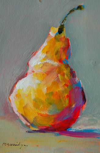 Impressionist Fruit Painting, Fruit Paintings On Canvas, Abstract Fruit Painting, Bob Burridge, Robert Burridge, Pear Painting, Pear Art, Partridge In A Pear Tree, Art Fruit