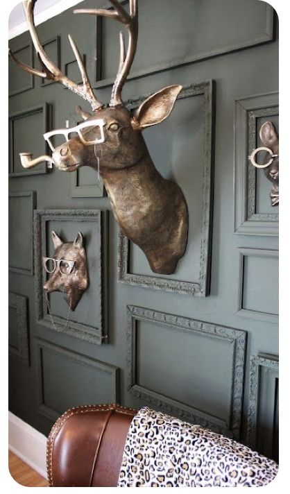 Next Bedroom, Cool Shower Curtains, Upstairs Bedroom, Deco Originale, Animal Room, Deco Boheme, Bits And Pieces, Deer Head, Animal Heads