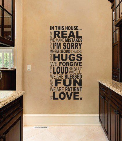 Vinyl Art Wall, Family Wall Quotes, Vinyl House, Interactive Walls, Family Rules, Wall Stickers Home Decor, Wall Paintings, In This House We, In This House