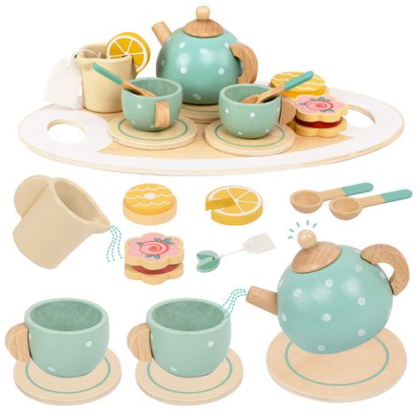 Wooden Tea Set for Toddlers,Kids Tea Set for Girls Boys,Toy Tea Sets for Children with 15 Pcs Food Dessert Tray Teapot Kitchen Accessories,Tea Party Set for Children To Learning The Table Manner : Amazon.co.uk: Toys & Games Kid Tea Party, Toddler Tea Set, Play Tea Set, Wooden Tea Set, Tea Party Set, Kids Tea Party, Toy Tea Set, Play Kitchen Accessories, Tea Party Setting