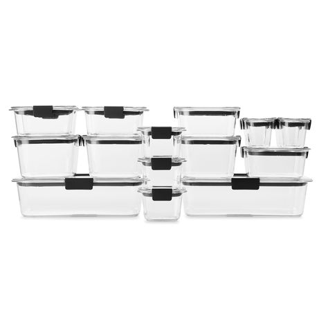 Rubbermaid Brilliance Leak-Proof Food Storage Containers with Airtight Lids, Set of 18 (36 Pieces Total) | BPA-Free & Stain Resistant - Walmart.com Rubbermaid Brilliance, Clear Storage Containers, Clear Storage, Food Storage Container Set, Registry Ideas, Airtight Food Storage, Dark Home Decor, Airtight Food Storage Containers, Kitchen Food Storage