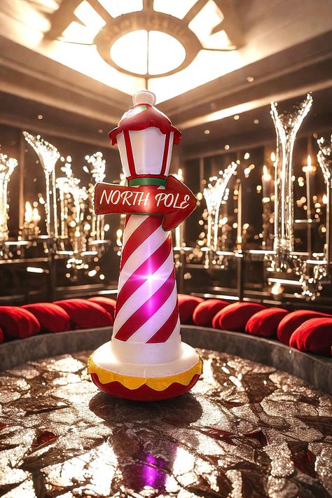 Juegoal 6 FT Christmas Inflatables Outdoor Decorations, Inflatable Xmas Lighthouse, Lighted Blow Up North Pole Sign with Built in LED Lights, Light Up Holiday Winter Lawn Yard Garden Decor Inflatable Christmas Decorations Outdoor, North Pole Sign, Pole Sign, Christmas Inflatables, Outdoor Holiday Decor, Outdoor Decorations, Up North, North Pole, Holiday Decorations