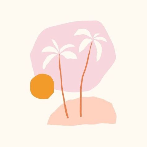 Deco Surf, Beach Illustration, Arte Inspo, Art And Illustration, 로고 디자인, 그림 그리기, Graphic Illustration, Palm Trees, Digital Illustration