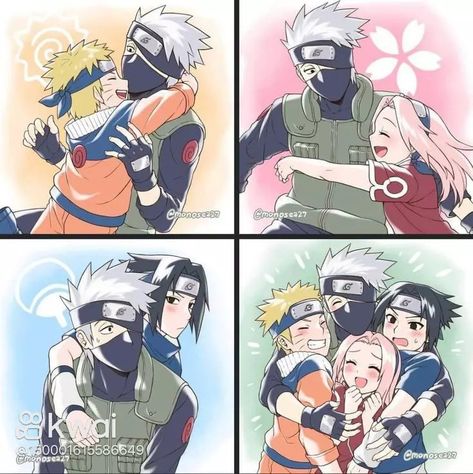 Aomine Kuroko, Naruto Team 7, Naruto Family, Naruto Teams, Naruto Drawings, Sasuke Sakura, Naruto Fan Art, Naruto Sasuke Sakura, Naruto Comic