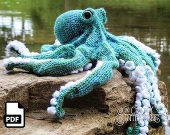 Crafty Intentions Realistic Octopus Crochet Pattern Octopus Crochet Pattern Free, Crafty Intentions, Octopus Crochet, Octopus Crochet Pattern, Confection Au Crochet, Crochet Octopus, Crochet Motifs, Shawl Crochet Pattern, Scarf Crochet Pattern