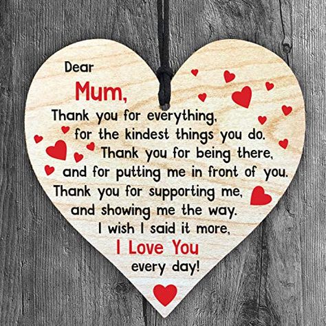 Resmoni I Love You Mum - Handmade Wooden Perfect Hanging Heart Plaque-Sign Gift for Your Best Friendship Resmoni Love You Mum Quotes, Mum Poems, I Love My Mum, Love You Mom Quotes, Mum Quotes, I Love You Mum, Love Mom Quotes, Love You Mum, Diy Gift Set