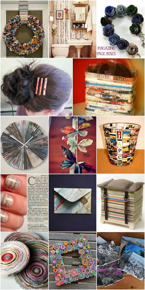 Old Magazine Crafts, Recycled Magazine Crafts, Old Book Crafts, Recycled Magazine, Recycled Magazines, Recycled Art Projects, Art Projects For Teens, Magazine Crafts, Newspaper Crafts