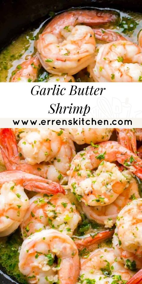 Fresh juicy shrimp cooked in a buttery garlicky sauce. This simple and super quick dish is perfect for a busy weeknight meal Easy Garlic Butter Shrimp, Shrimp Ideas, Mixed Seafood Recipe, Easy Garlic Butter, Buttered Shrimp Recipe, Seafood Delight, Fish Cooking, Inflammation Recipes, Seafood Meals