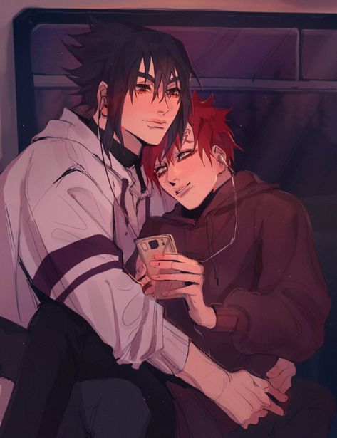 Gaara X Sasuke, Love Is Life, Naruto Gaara, Naruto Ship, Naruto Art, Naruto Characters, Anime Ships, Sasuke Uchiha, Naruto Shippuden