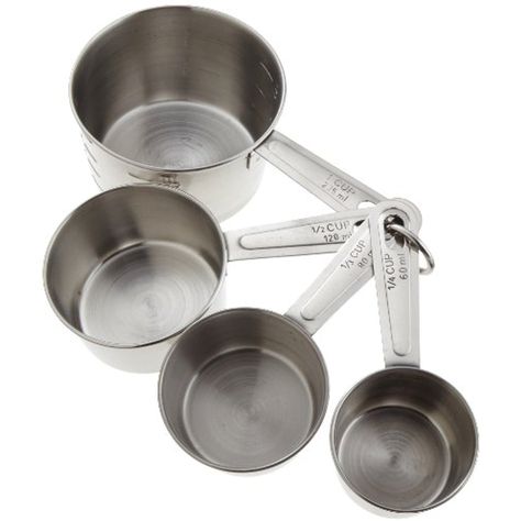 Good Cook Classic Stainless Steel Measuring Cups, Set of 4 -- See this great product. (This is an affiliate link) #KitchenUtensilsGadgets Stainless Steel Measuring Cups, Measuring Cups And Spoons, Measuring Cups Set, Measuring Tools, Cups Set, Measuring Cup, Kitchen Products, Cup Set, Fun Cooking