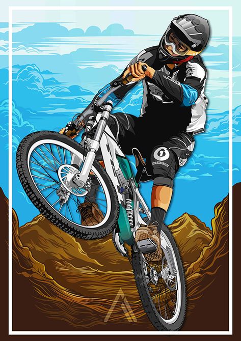 Mountain Bike Art, Bike Drawing, Skateboard Photography, Bike Illustration, Downhill Bike, Bike Poster, Bike Pic, Biker Art, Mtb Bike Mountain