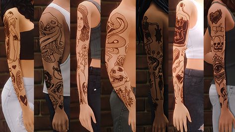 Sims Tattoos, Sims Finds, Sims 4 Tattoos, 7 Tattoo, Maxis Match Cc, Sims Baby, Tattoo Sleeves, Sims 4 Mm Cc, Sims 4 Body Mods