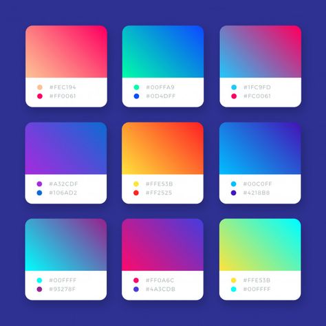 Gradient Color Palette, Gradation Color, Bright Gradient, Flat Color Palette, Ui Color, Gradient Color Design, Colour Gradient, Color Gradients, Website Color Palette