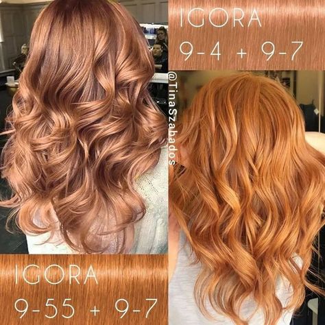 Jahodová Blond, Igora Hair Color, Light Copper Hair, Copper Blonde Hair Color, Schwarzkopf Hair Color, Copper Blonde Hair, Hair Color Images, Strawberry Blonde Hair Color, Hair Color Formulas