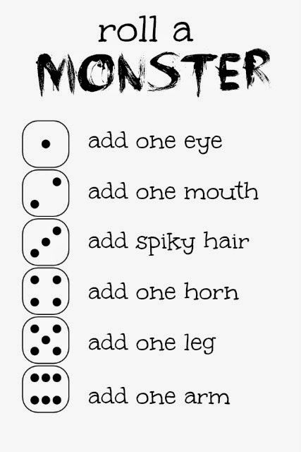 Movement Breaks For Preschool, One To One Activities For Seniors, Fun Lessons For Elementary School, Fun Elementary Activities, Games To Play With Dice, Monster High Party Games, Roll A Monster, Create A Monster, Monster Activities