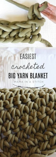 Big Yarn Blanket, Blankets Diy, Diy Knit Blanket, Giant Knit Blanket, Hand Crocheted Blanket, Yarn Blanket, Finger Crochet, Big Yarn, Chunky Crochet Blanket