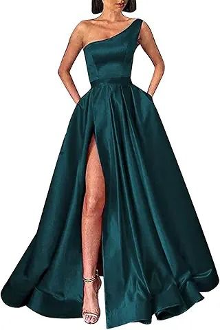 Amazon.com: Sexy Dresses For Women 2024 - Engagement / Floor Length / 7-8 / S Or M / Women's...: Clothing, Shoes & Jewelry Formal Gowns Evening Dresses, Backless Ball Gown, Satin Prom Dress Long, Marine Ball, Long Ball Gown, One Shoulder Prom Dress, Prom Dresses With Pockets, Satin Bridesmaid Dresses, Birthday Party Dress