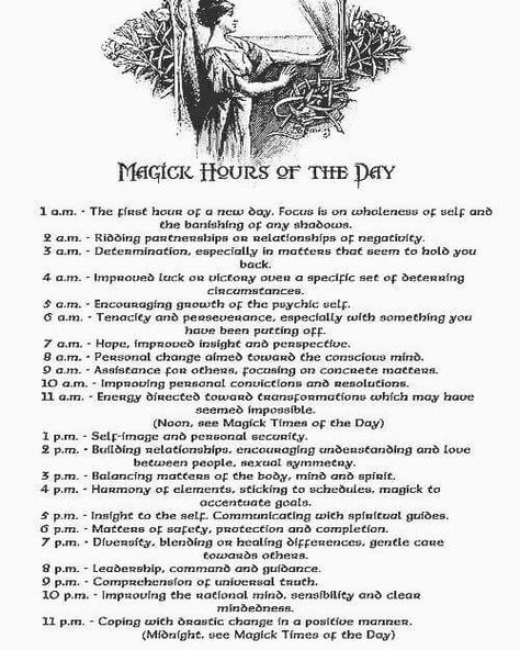 Magic Times Of The Day, Times Of Day For Spells, Writing Witchcraft, Seidr Magic, Magic Correspondences, Magical Correspondences, Shadow Book, Goddess Magick, Ancient Magic