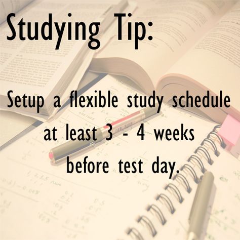 Study Tip: Setup a flexible study schedule at least 3 - 4 weeks before test day. How To Study 2 Weeks Before Exam, Study Tips 1 Day Before Exam, Study Tips For Tomorrow Exam, Test Taking Strategies Nursing School, How To Study For Sat Test Prep, Nursing Study Tips, Studying Tips, Test Taking Strategies, Study Schedule