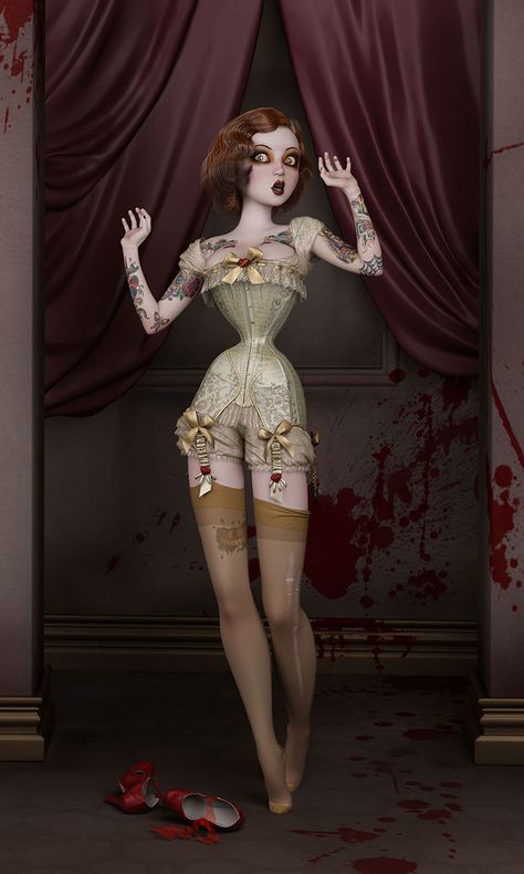 Twisted Dolls: The Butcher's Bride, Rebeca Puebla on ArtStation at… Art Beat, 3d Studio, Lowbrow Art, 3d Artwork, Pop Surrealism, Illustration Girl, Gothic Art, Pics Art, Doll Face