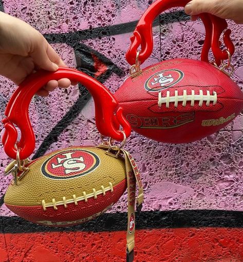 BALL BAG ® ORIGINAL on Instagram: "49ers x BallBag ❤️🏈✨ ~ LIMITED EDITION ~ SF big & small size #nfl #49ers _____________________________ #ballbag #ballbagshandbags #bvllbag #handmade #madeinitaly #football #footballbag #sanfrancisco" Football Purse, Football Bag, Nfl 49ers, Insulated Bag, San Fran, Bags Handbags, Nfl, Limited Edition, Bag Lady