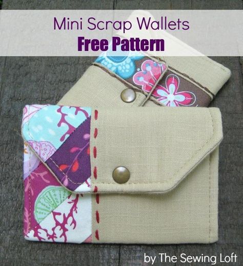 Mini Scrap Wallet | Craftsy Diy Sac Pochette, Diy Wallet Pattern, Sew Wallet, Diy Wallet, Fabric Wallet, Sewing Purses, Bag Ideas, Wallet Pattern, Purse Patterns