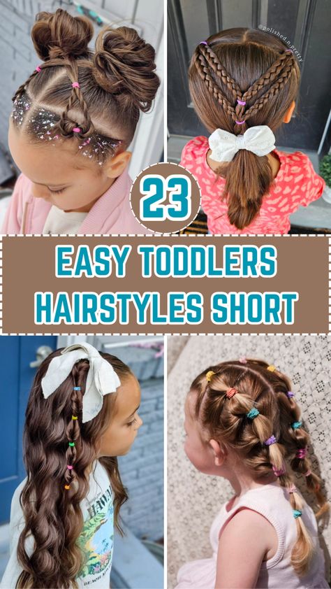 23 Easy Toddlers Hairstyles Short – Best Case Parenting Preschool Hair Styles, Kid Hairstyles Girls Easy, Toddler Easy Hairstyles, Toddler Girl Hairstyles For Short Hair, Easy Hairstyles For Short Hair For Kids, Toddler Hairstyles Curly Hair, Toddler Hair Styles Girl, Hairstyle For Toddler Girl, Toddler Hairstyles Girl Easy