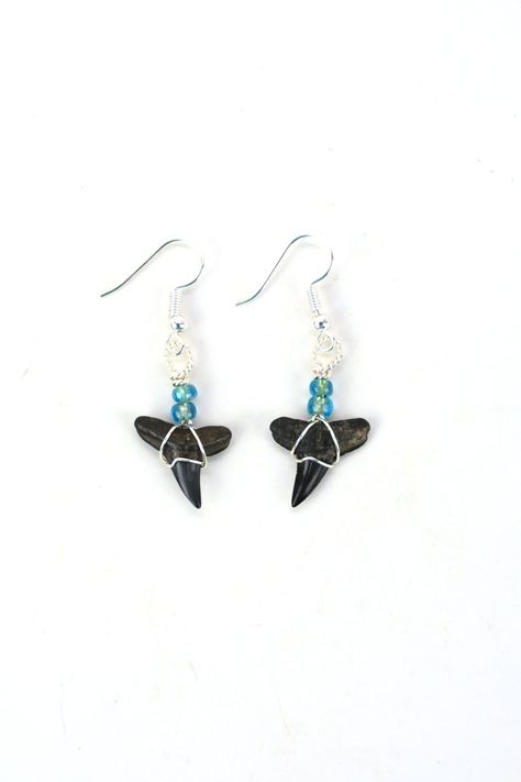 Shark Teeth Crafts, Shark Tooth Earrings, Lemon Shark, Shark Teeth Jewelry, Tooth Earrings, Tooth Jewelry, Teeth Art, Small Shark, Shark Tooth Necklace