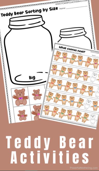 Teddy Bear Math | Free Homeschool Deals © Bear Activities Preschool, Bear Theme Preschool, Hibernation Preschool Activities, Printable Teddy Bear, Bear Activities, Bears Preschool, September Preschool, Free Math Printables, Teddy Bear Day