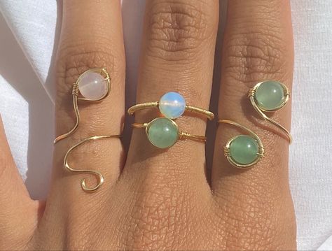 Cute Wire Rings, Wired Rings, Crystal Wire Wrapped Ring, Caribbean Life, Wired Jewelry, Wire Jewerly, Beading Crafts, Ring Making, Wire Ring