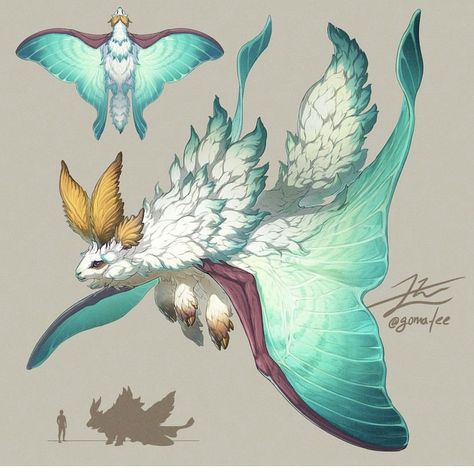 Mythical Creatures Fantasy, Beast Creature, Arte Van Gogh, Creature Artwork, Fantasy Beasts, Alien Concept Art, Creature Drawings, Luna Moth, Fantasy Creatures Art