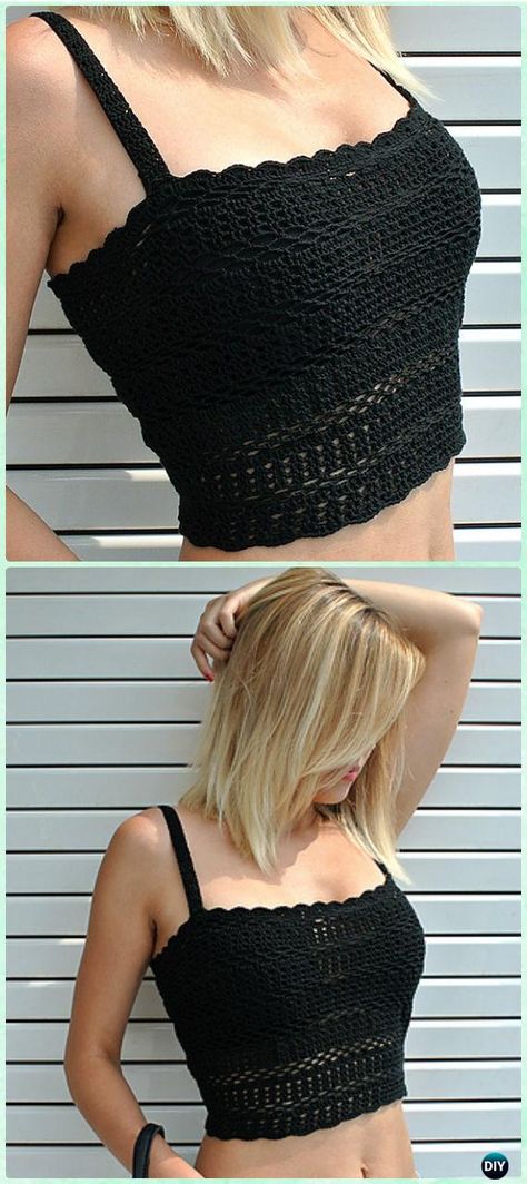 23 Free Crochet Crop Top Patterns – Guide Patterns Crochet Patterns Free Women, Black Crochet Dress, Ideas Clothes, Irish Crochet Dress, Mode Crochet, Diy Vetement, Crochet Tops Free Patterns, Crochet Summer Tops, Clothes Sewing