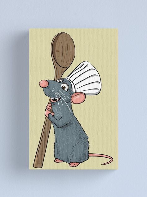 Ratatouille Sketch Drawings, Ratatouille Disney Painting, Ratatouille Painting Canvas, Cute Painting Ideas Disney, Simple Disney Paintings On Canvas, Ratatouille Painting Easy, Disney Characters Paintings, Disney Acrylic Painting Easy, Disney Character Paintings