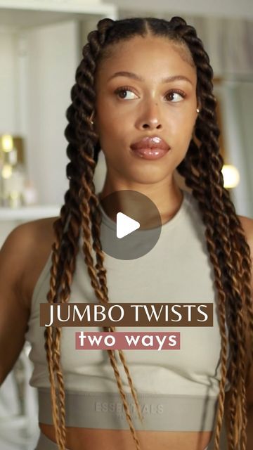 Jaleesa Moses on Instagram: "1 is for beginners and 2 is the way I get ‘em done in less than 3 hours. Easier than braiding FOR SURE 🥹 —————— #protectivestyles #naturalhair #hairstyles" Beginner Protective Styles, Diy Twists With Braiding Hair, Box Twists Hairstyles, Jumbo Twist Braids, Braids For Beginners, Jumbo Twists, Tina Kunakey, Thick Braid, Twist Styles