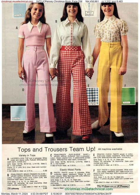 1973 JCPenney Christmas Book, Page 256 - Catalogs & Wishbooks 60s Teen Fashion, 70s Teen Fashion, 1970s Fashion Disco, Jcpenney Christmas Catalog, 70s Inspired Outfits, 70s Clothes, Vintage Mail, 1970s Clothing, Thrift Inspo