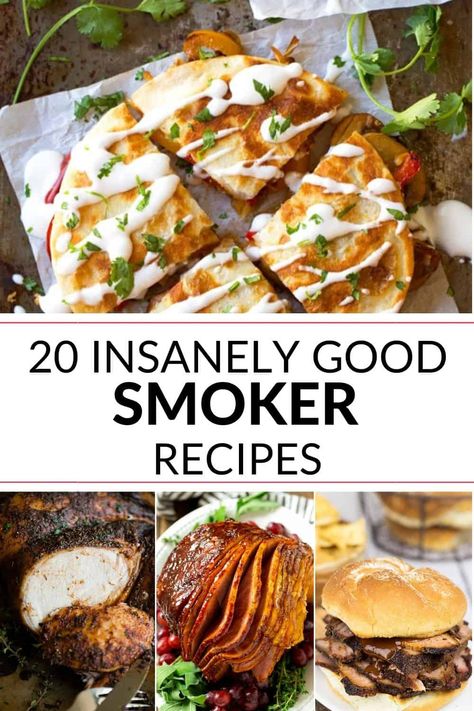 Looking for some amazing smoker recipes? This collection has brisket, pork and chicken plus others you may not have thought of. Healthy Smoker Recipes, Electric Smoker Recipes, Recipes For Grilling, Smoker Grill Recipes, Easy Smoker Recipes, Smoker Recipes Electric, Pellet Smoker Recipes, Traeger Grill Recipes, Best Smoker